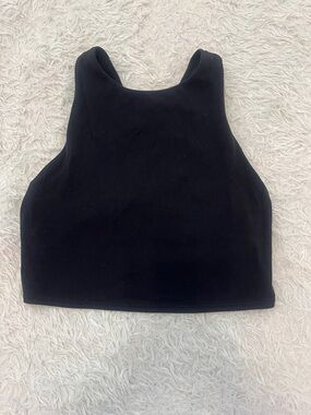 Athleta Black High Neck Cropped Sports Tank